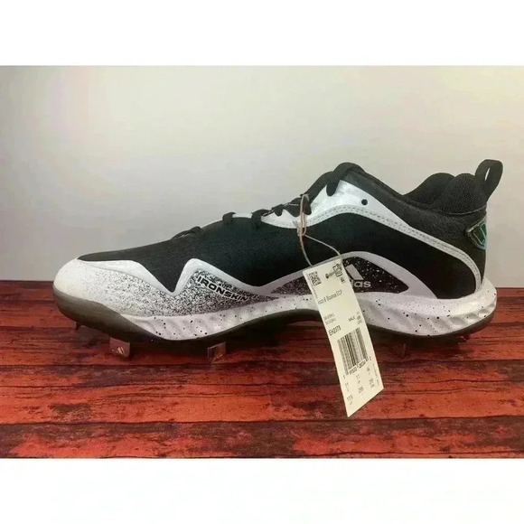 adidas ICON 6 Bounce ECP Metal Baseball Cleats EH2378 Mens Size 11.5 Black White main image 5